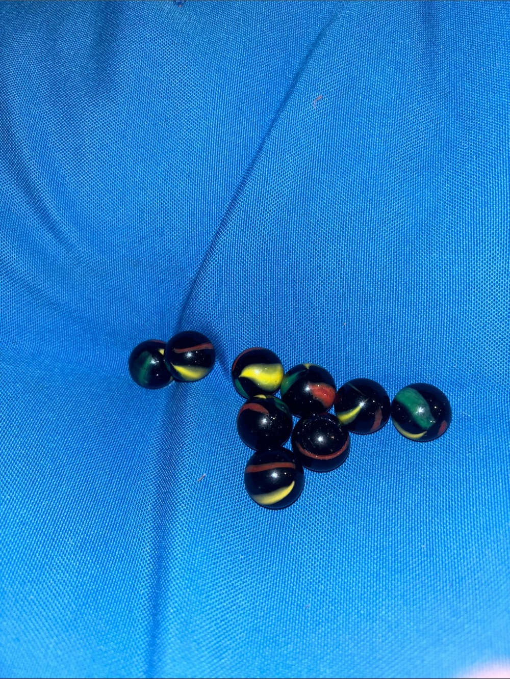 Marbles Not See Through Colored Black Three Different Color Swirls NWOTS